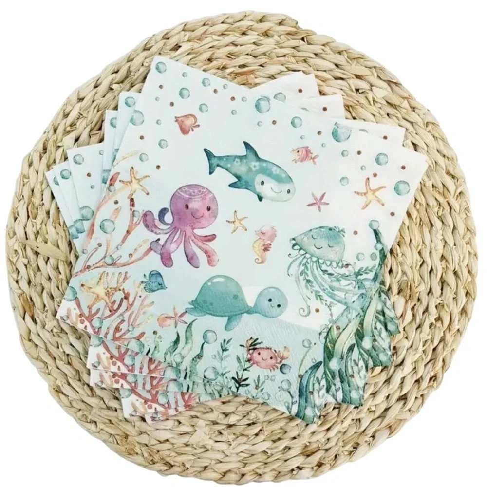 Under the Sea Themed Paper Luncheon Napkins, 20 ct